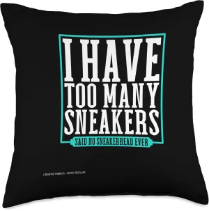 I have too Many Sneakers-Sneakerhead Throw Pillow, 18x18, Multicolor