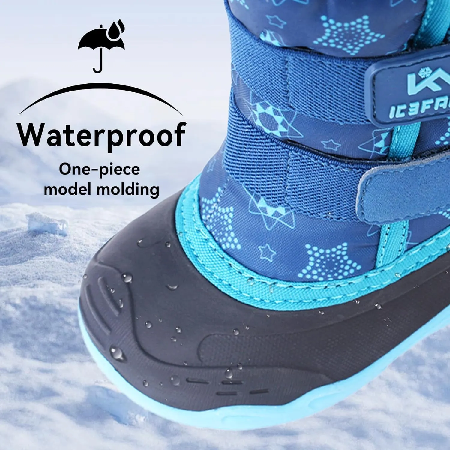 ICEFACE Snow Boots for Kid Winter Boots Waterproof Outdoor Warm Faux Fur Lined boot for Toddler/Little Boys and Girls