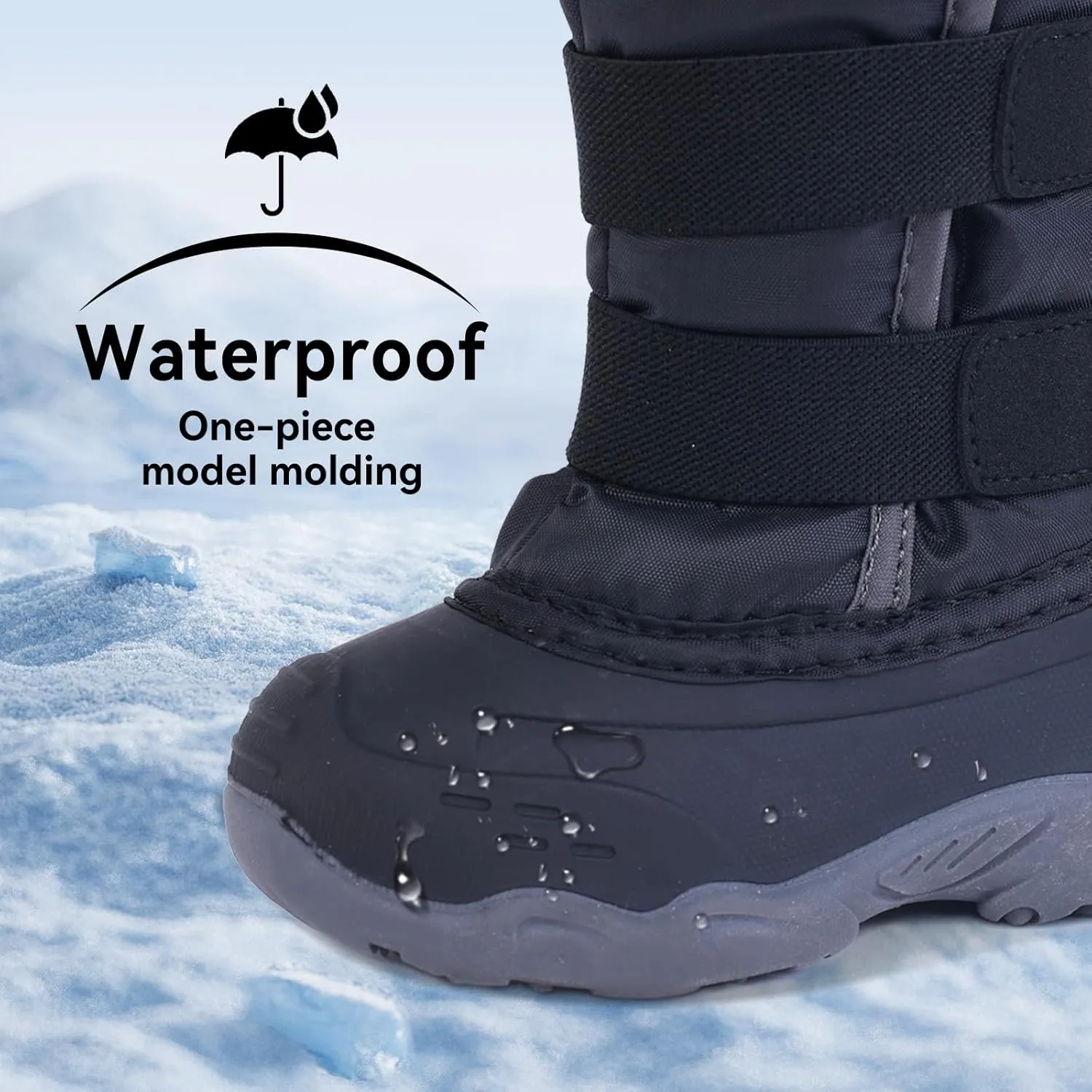 ICEFACE Snow Boots for Kid Winter Boots Waterproof Outdoor Warm Faux Fur Lined boot for Toddler/Little Boys and Girls