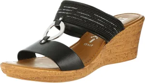 ITALIAN Shoemakers Womens Lights Wedges 6 Black