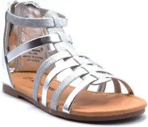 Jazamé Toddler Girls' Gladiator Sandals with Back Zipper Open Toe Shoes