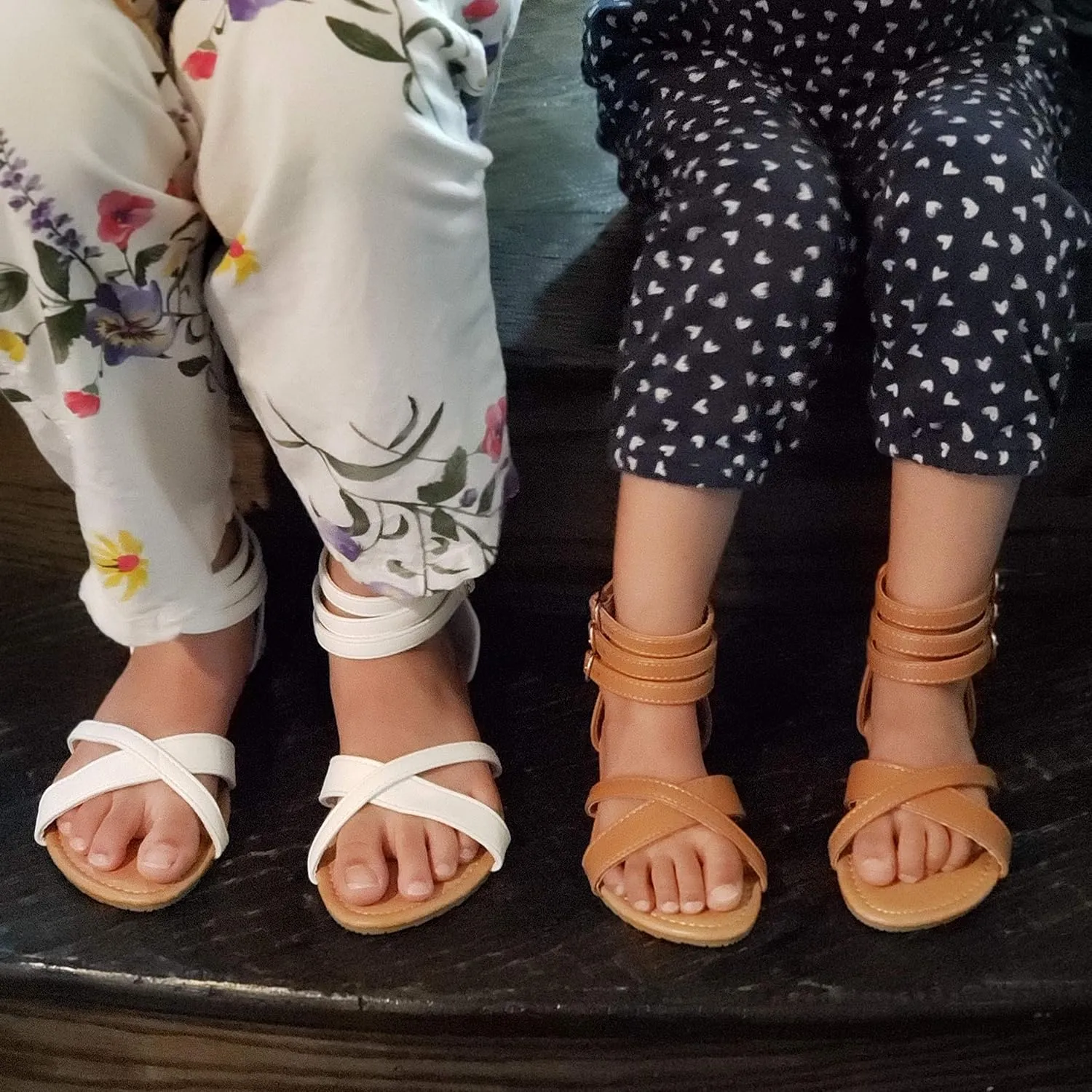 Jazamé Toddler Girls' Gladiator Sandals with Back Zipper Open Toe Shoes