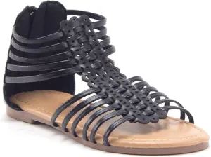 Jazamé Toddler Girls' Gladiator Sandals with Back Zipper Open Toe Shoes