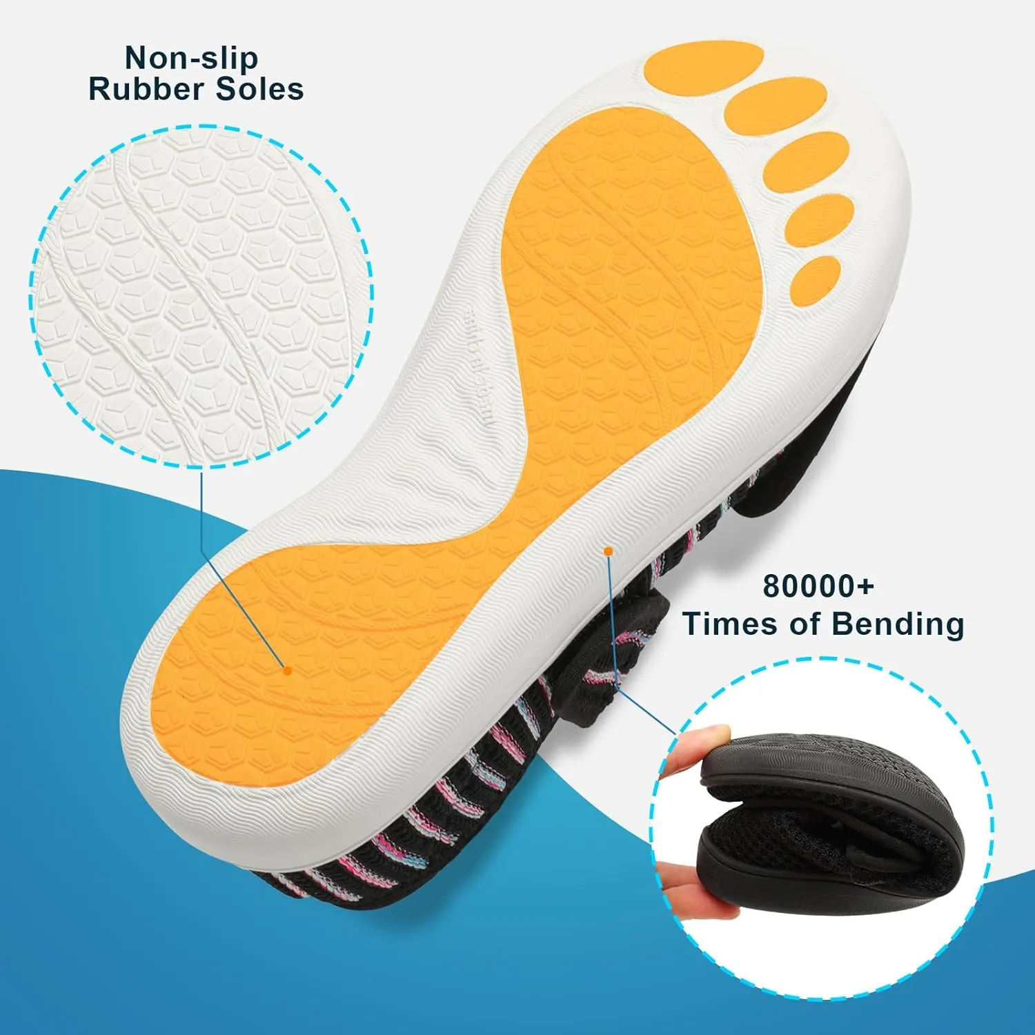 JOINFREE Womens Barefoot Walking Shoes Wide Diabetic Shoes Adjustable Mary Jane Shoes Flats Arthritis Edema Casual Shoes Breathable Slip on Sneakers Indoor Outdoor