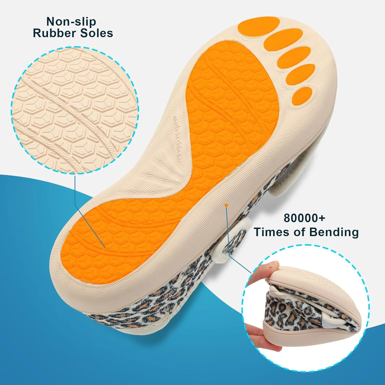 JOINFREE Womens Barefoot Walking Shoes Wide Diabetic Shoes Adjustable Mary Jane Shoes Flats Arthritis Edema Casual Shoes Breathable Slip on Sneakers Indoor Outdoor