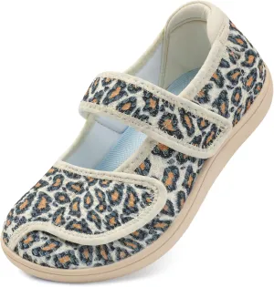 JOINFREE Womens Barefoot Walking Shoes Wide Diabetic Shoes Adjustable Mary Jane Shoes Flats Arthritis Edema Casual Shoes Breathable Slip on Sneakers Indoor Outdoor