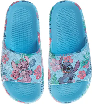 Josmo Kids Lilo and Stitch Slide Open Toe - Girl Sandals Stitch SlipOn Slides (sizes: 13 little kid / 1-4 big kid)