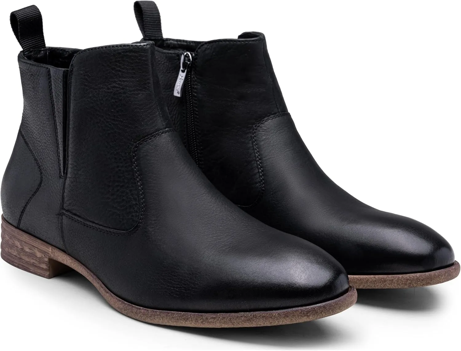 Jousen Mens Chukka Boots Side Zipper Causal Pull On Dress Boots For Men
