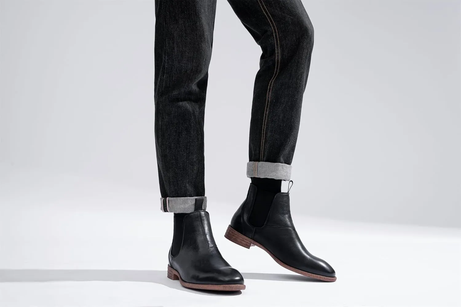 Jousen Mens Chukka Boots Side Zipper Causal Pull On Dress Boots For Men