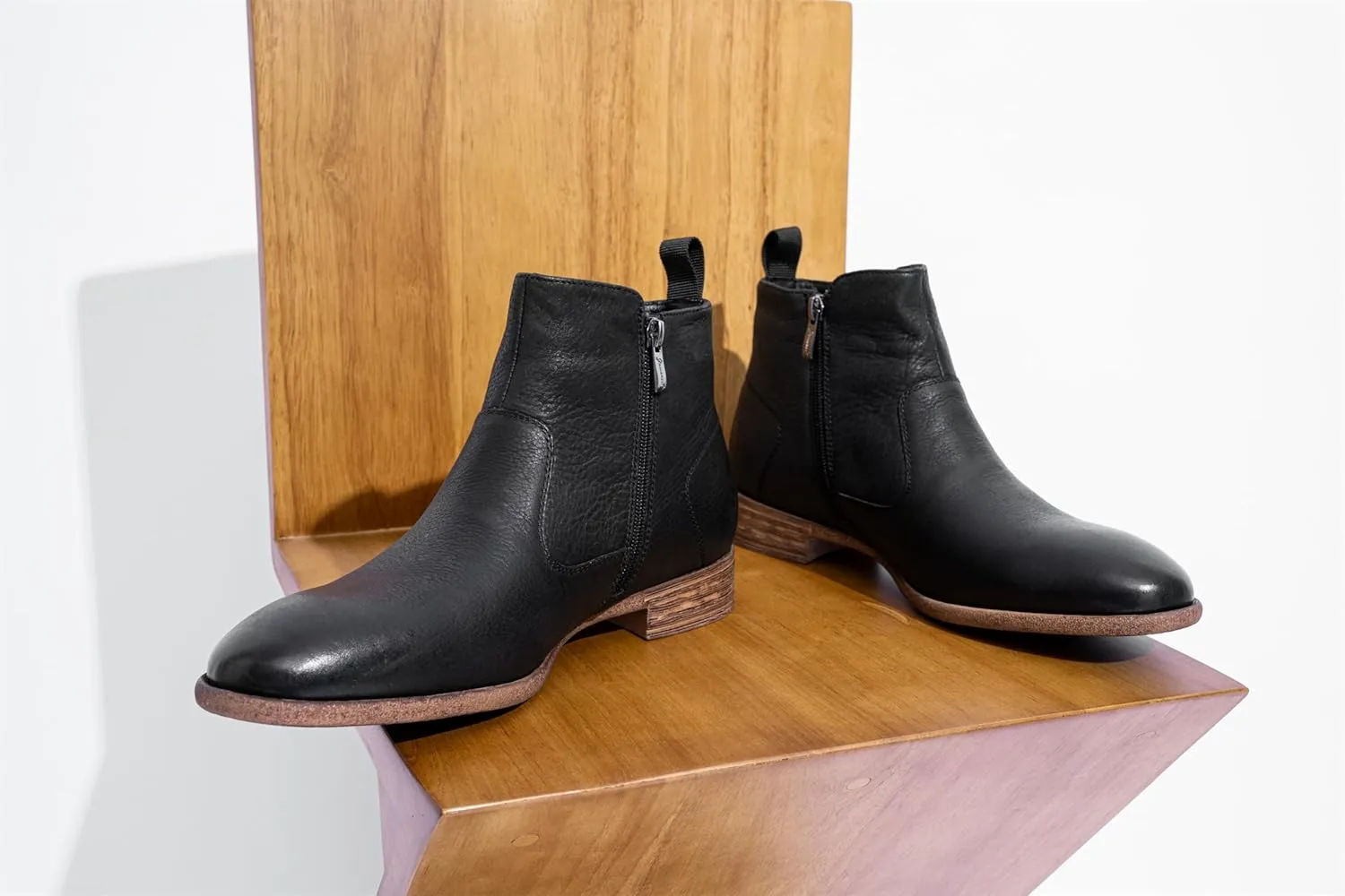 Jousen Mens Chukka Boots Side Zipper Causal Pull On Dress Boots For Men