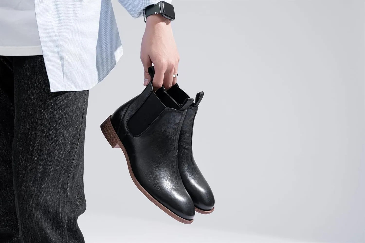 Jousen Mens Chukka Boots Side Zipper Causal Pull On Dress Boots For Men