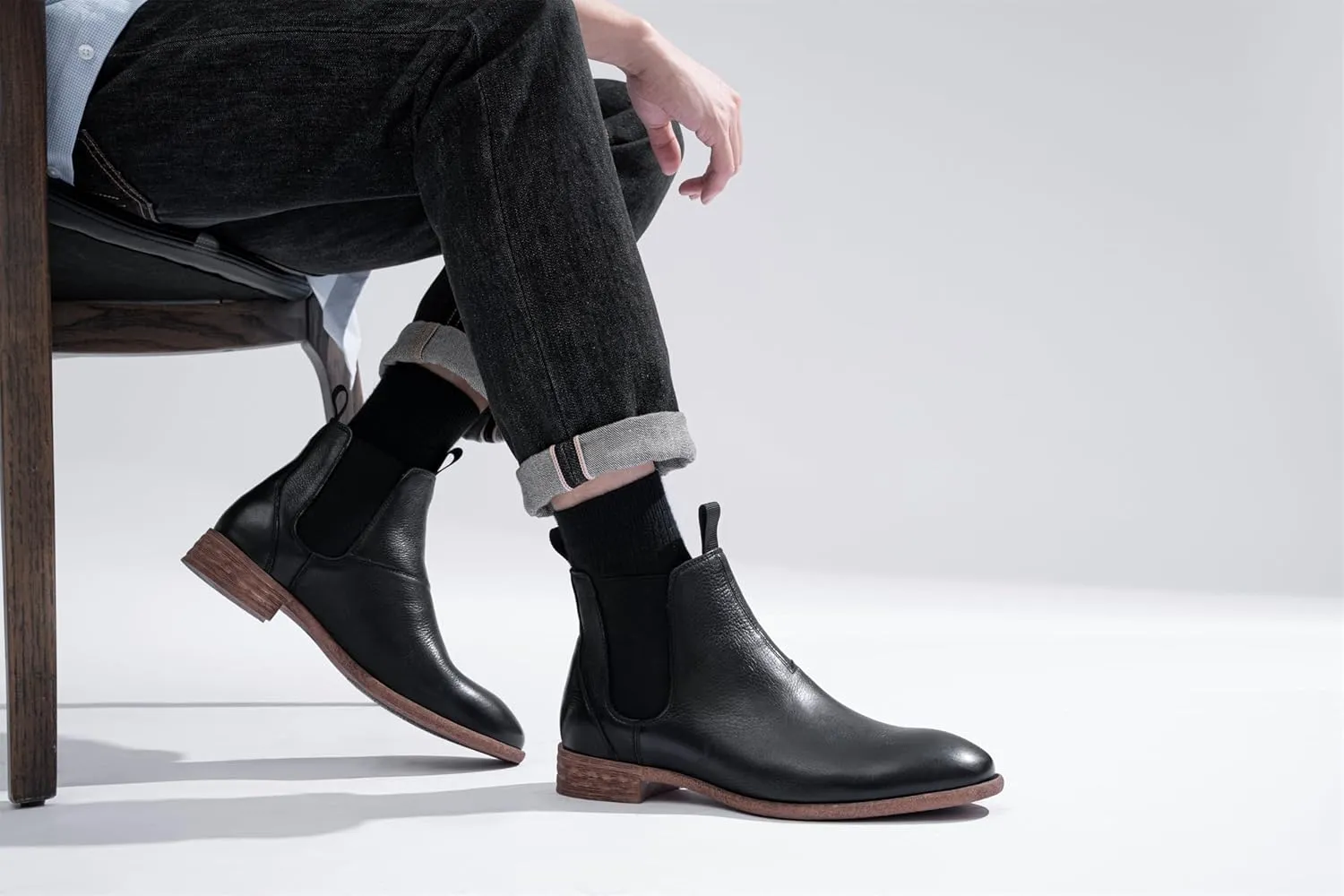 Jousen Mens Chukka Boots Side Zipper Causal Pull On Dress Boots For Men