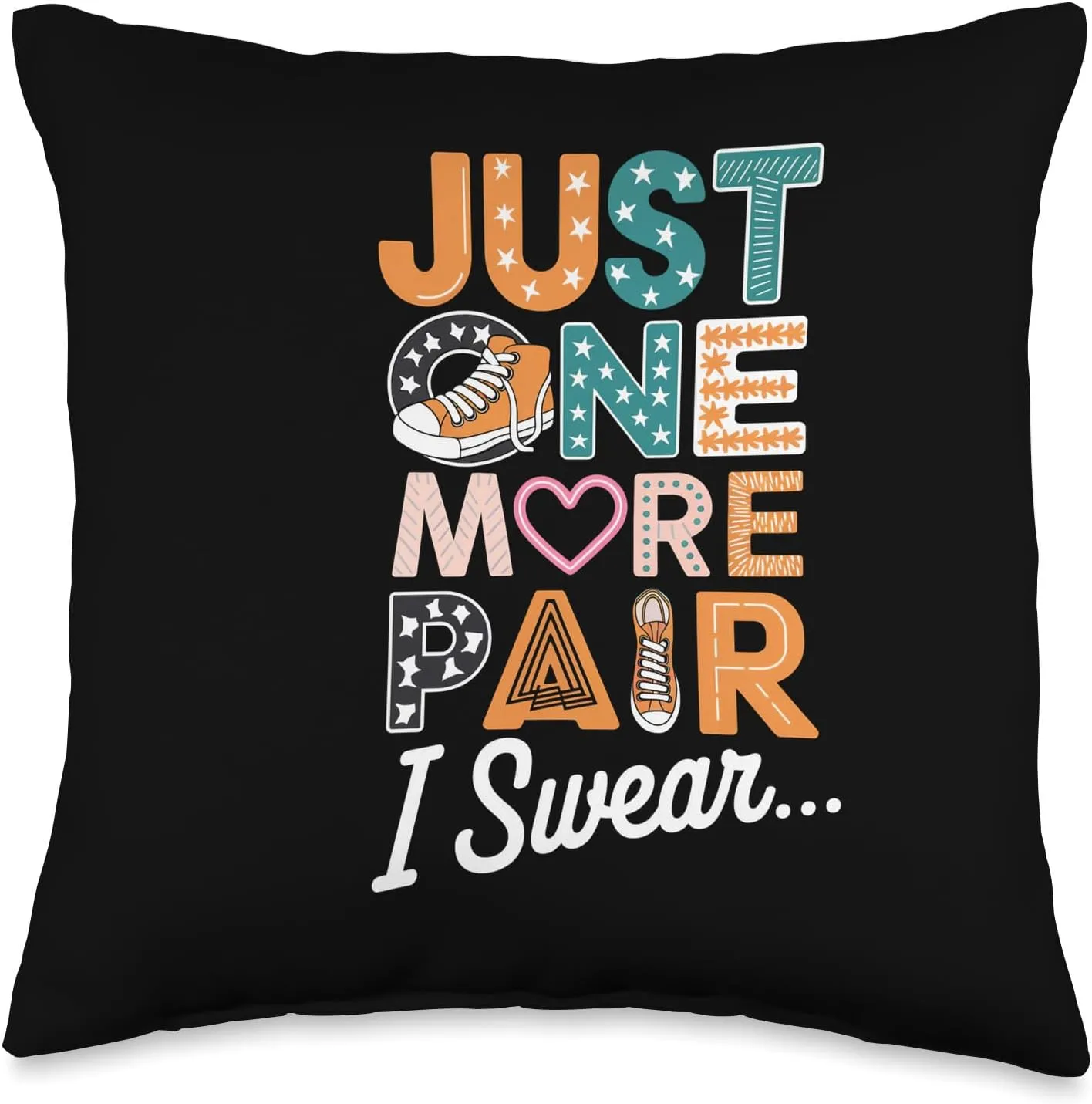 Just One More Funny Pair Sneaker Head Shoe Lover Throw Pillow