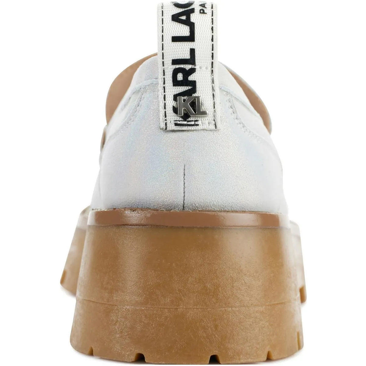 Karl Lagerfeld Paris Womens Maysun Shimmer Suede Loafers