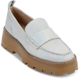Karl Lagerfeld Paris Womens Maysun Shimmer Suede Loafers