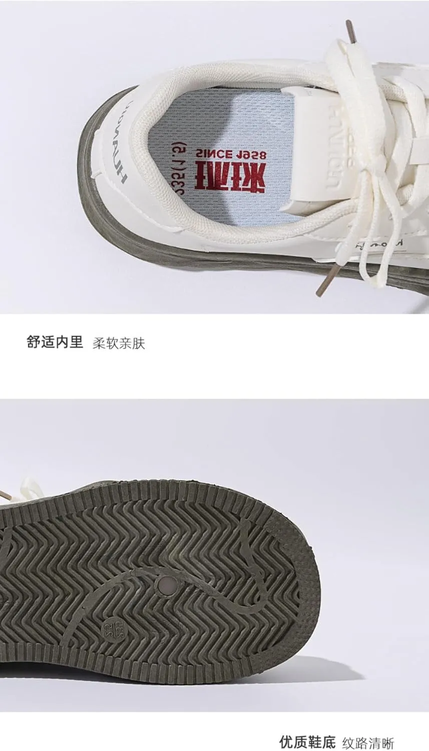 Kawaii Korean Chunky White Sneakers, Cute Cloud Sole Shoes with Hidden Heel Lift for Girls Travel Outfit, Gift for Daughter