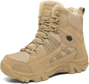 Kervaky Men's Snow, Mountaineering, Hiking, Military Tactical, Work & Outdoor Warm Boots