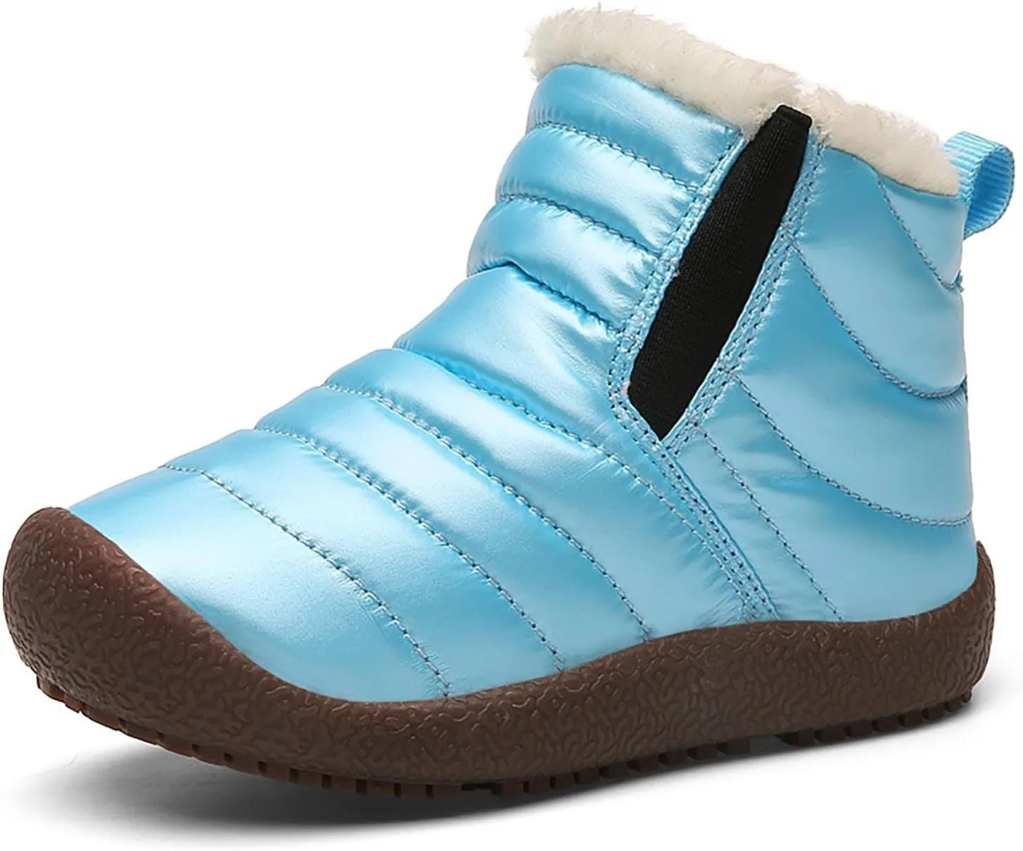 Kids Boys Girls Winter Snow Boots Outdoor Warm F𝐮r Lined 𝐖aterproof Ankle Boots Toddler Slip Shoes Plush Flat Boots