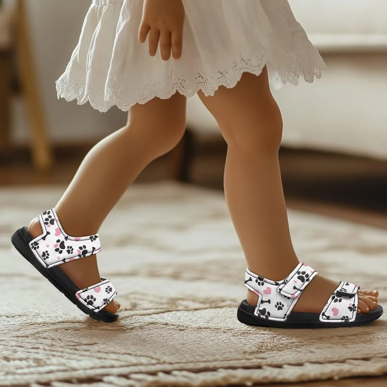 Kids Sandals Summer Non-slip Open Toe Slippers Double Buckle Toddler Two Strapped Teens Casual Athletic Summer Shoe