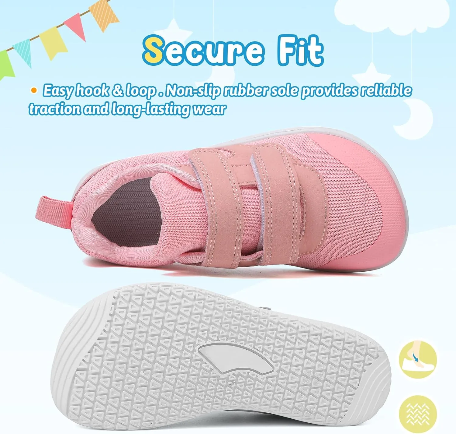 Kids Slip On Barefoot Toddler Boys/Girls Wide Toe Box Sneakers Zero Drop Minimalist Outdoor Activities Walking Running Shoes