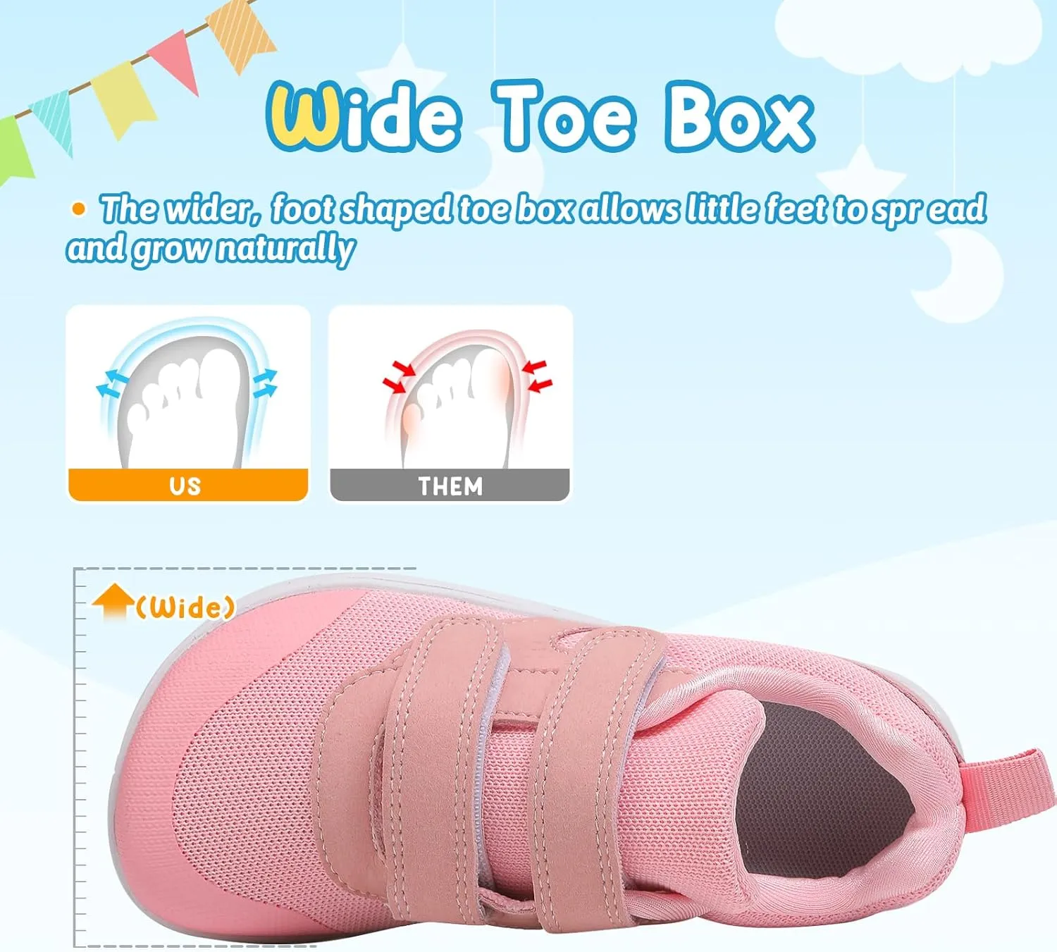 Kids Slip On Barefoot Toddler Boys/Girls Wide Toe Box Sneakers Zero Drop Minimalist Outdoor Activities Walking Running Shoes