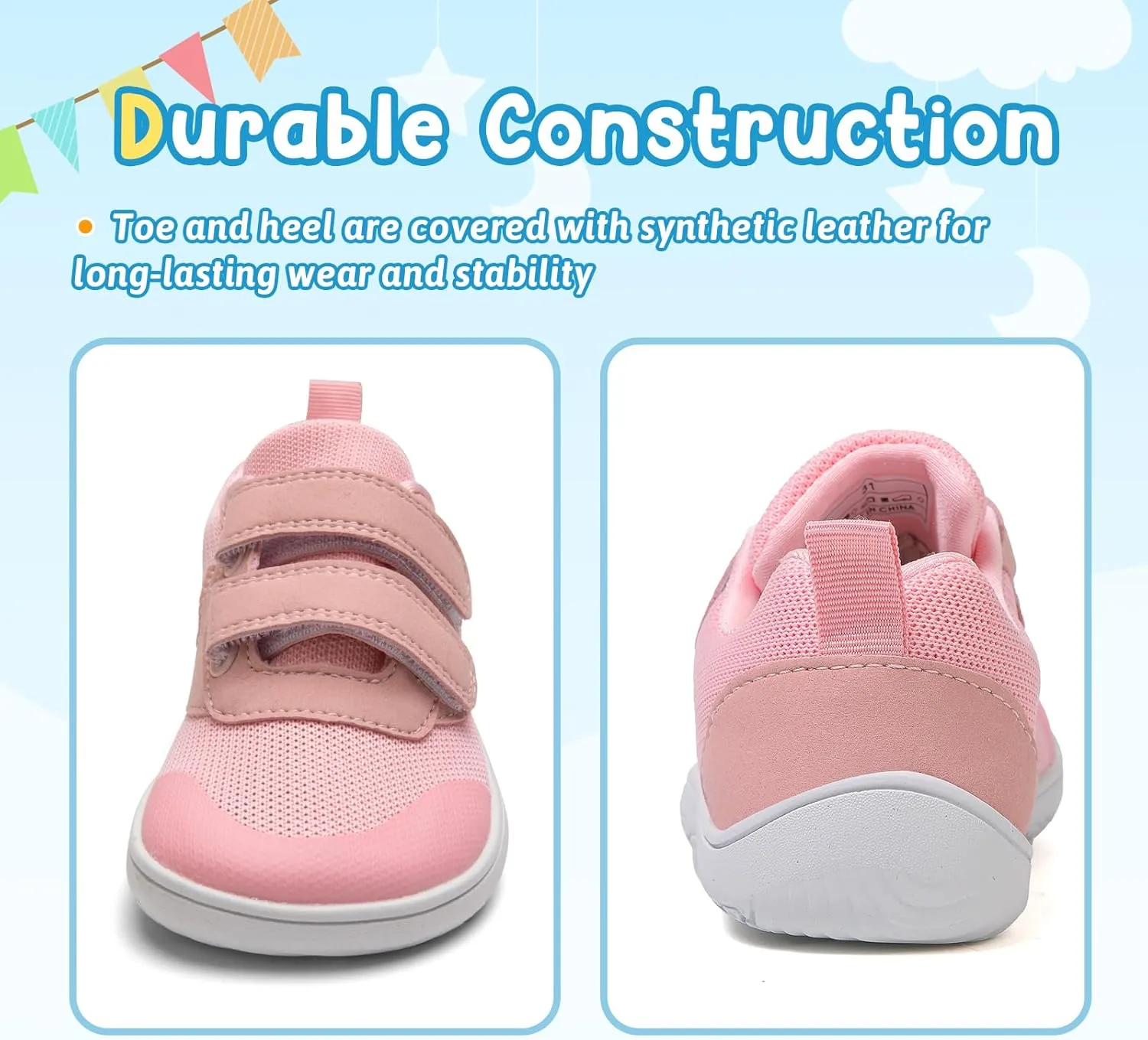 Kids Slip On Barefoot Toddler Boys/Girls Wide Toe Box Sneakers Zero Drop Minimalist Outdoor Activities Walking Running Shoes