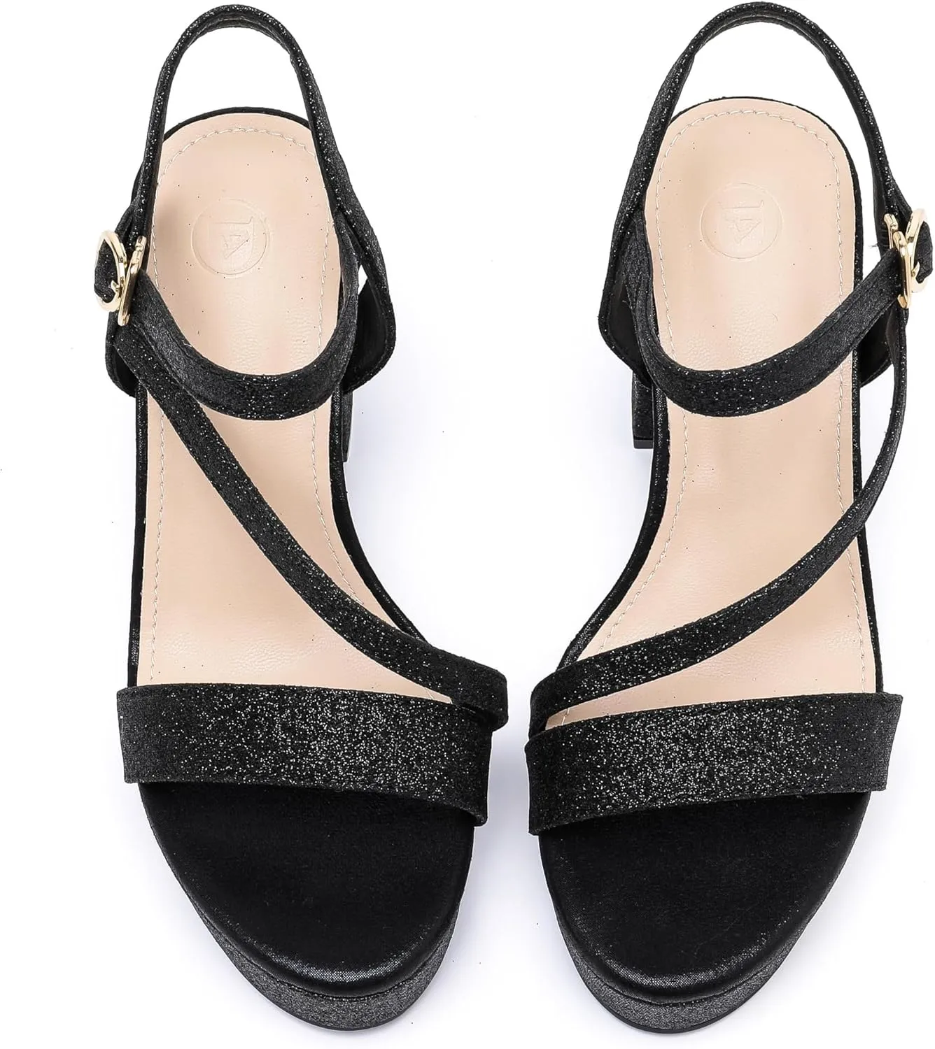 kkdom Platform Heels for Women Strappy Block Chunky High Heels Open Toe Fashion Party Evening Prom Wedding Ankle Buckle Dress Pump Sandals Shoes