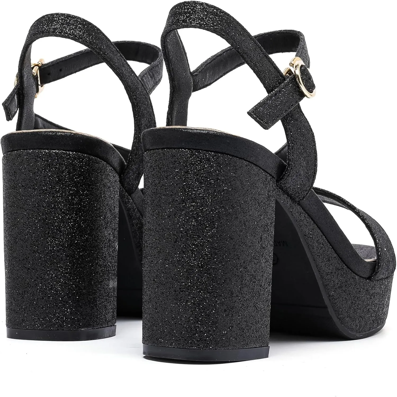 kkdom Platform Heels for Women Strappy Block Chunky High Heels Open Toe Fashion Party Evening Prom Wedding Ankle Buckle Dress Pump Sandals Shoes
