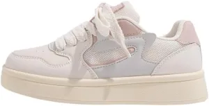 Korean Chunky Sneakers, Kawaii Anime Ice Cream Pink & White, Cloud Sole Breathable Shoes with Hidden Heel Lift,Outfit for Students Travel, Trendy Gift for Daughter