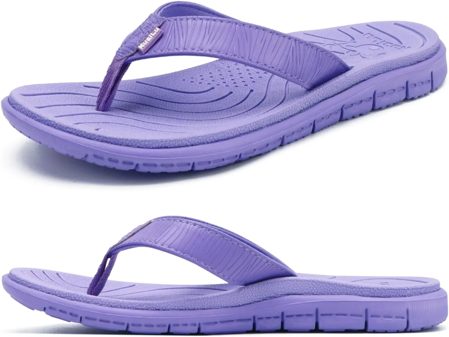 KuaiLu Comfortable Flip Flops for Women with Arch Support Summer Beach Walking Thong Sandals Slip On Indoor Outdoor