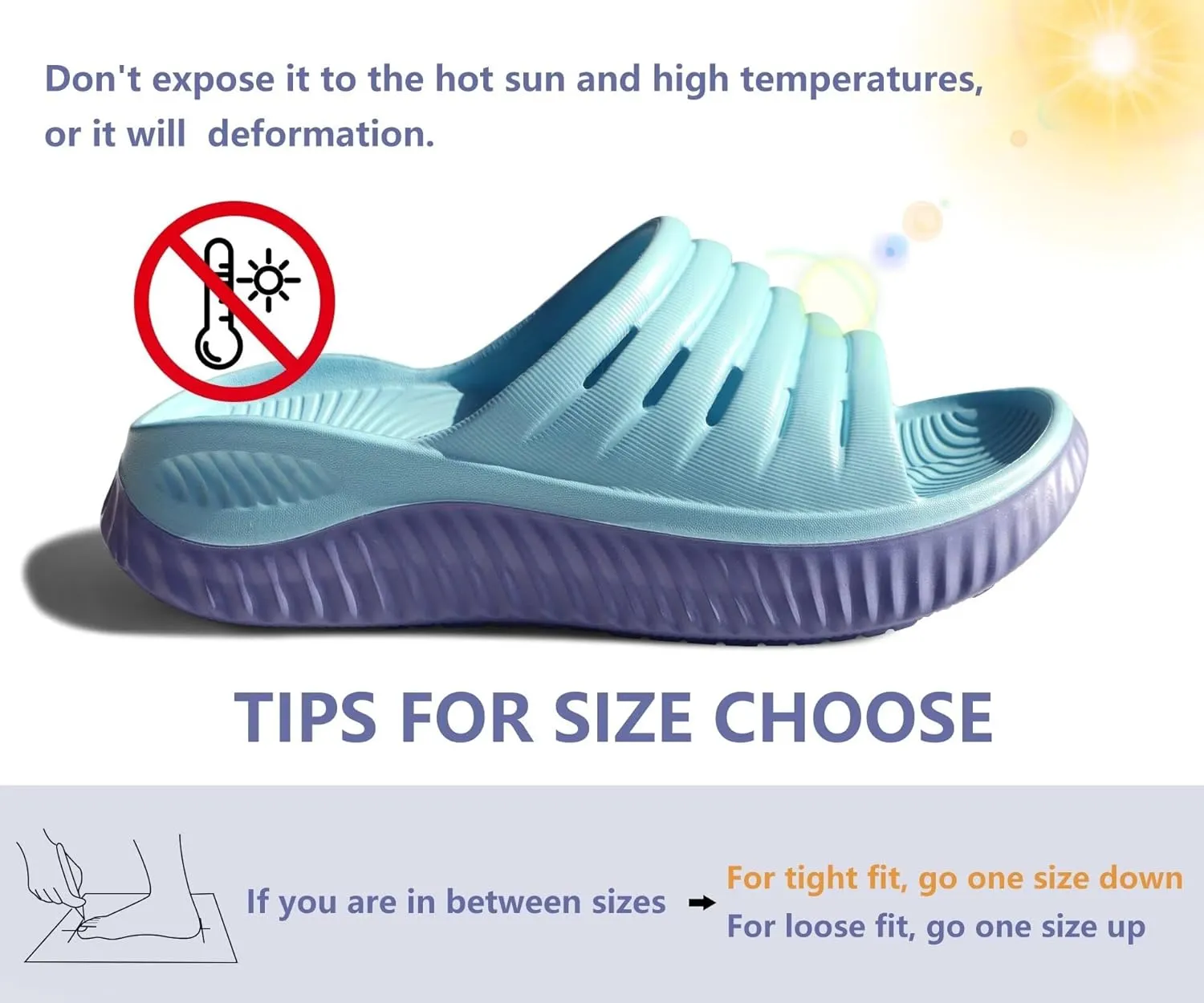 KuaiLu Womens Recovery Sandals With Comfortable Plantar Fasciitis Support,Ladies Orthotic Open Toe Sport Slides Thick Cushion Reduces Stress on Feet,Joints & Back Post-Exercise