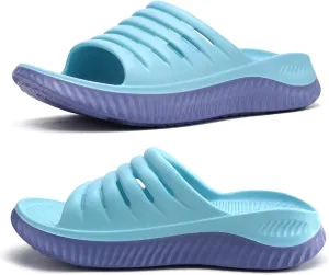 KuaiLu Womens Recovery Sandals With Comfortable Plantar Fasciitis Support,Ladies Orthotic Open Toe Sport Slides Thick Cushion Reduces Stress on Feet,Joints & Back Post-Exercise