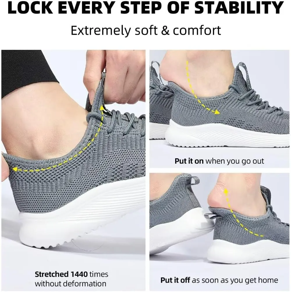 Lamincoa Slip On Womens Walking Shoes Tennis Running Shoes Lightweight Memory Foam Gym Sneakers Jogging and Casual Sports Shoes for Women