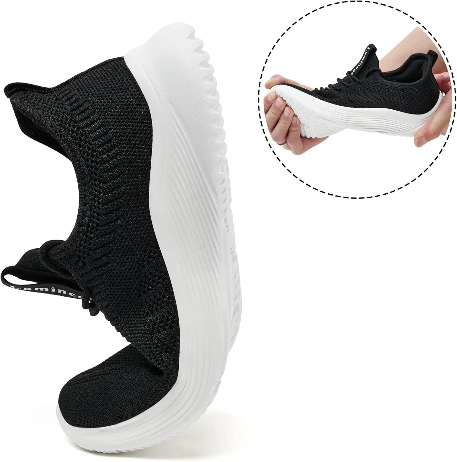 Lamincoa Womens Tennis Walking Shoes Slip On Lightweight Comfort Memory Foam Sneakers