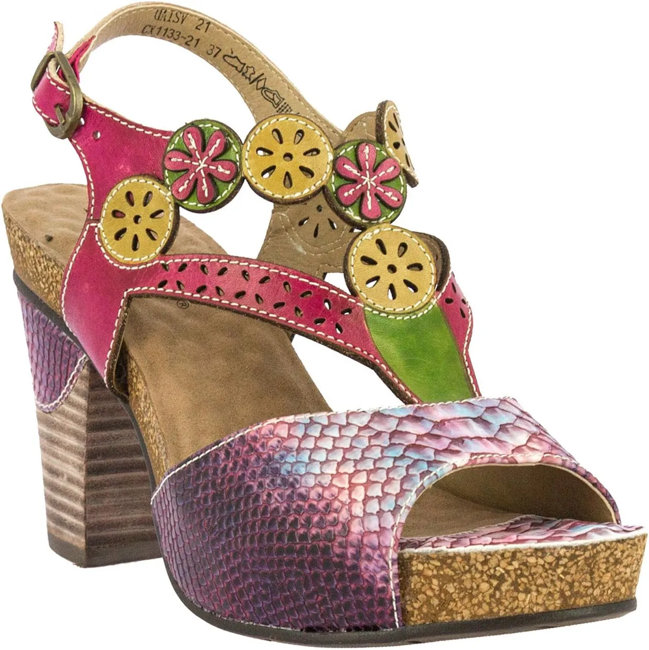 Laura Vita Women's Open Wedge Sandals Peeptoe