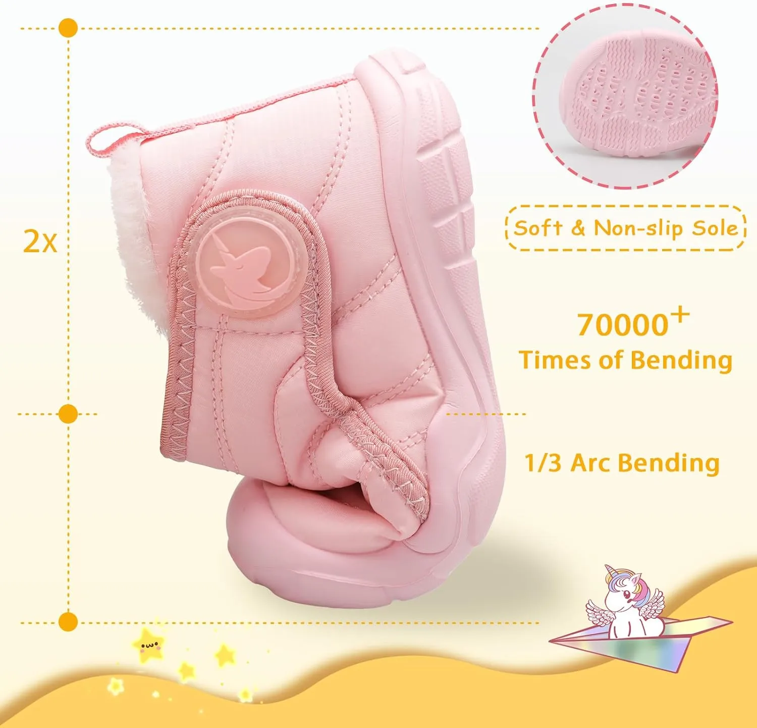 LeIsfIt Toddler Boots Girls Boys Winter Boots Cozy Fleece Snow Boots Indoor Outdoor Warm Shoes