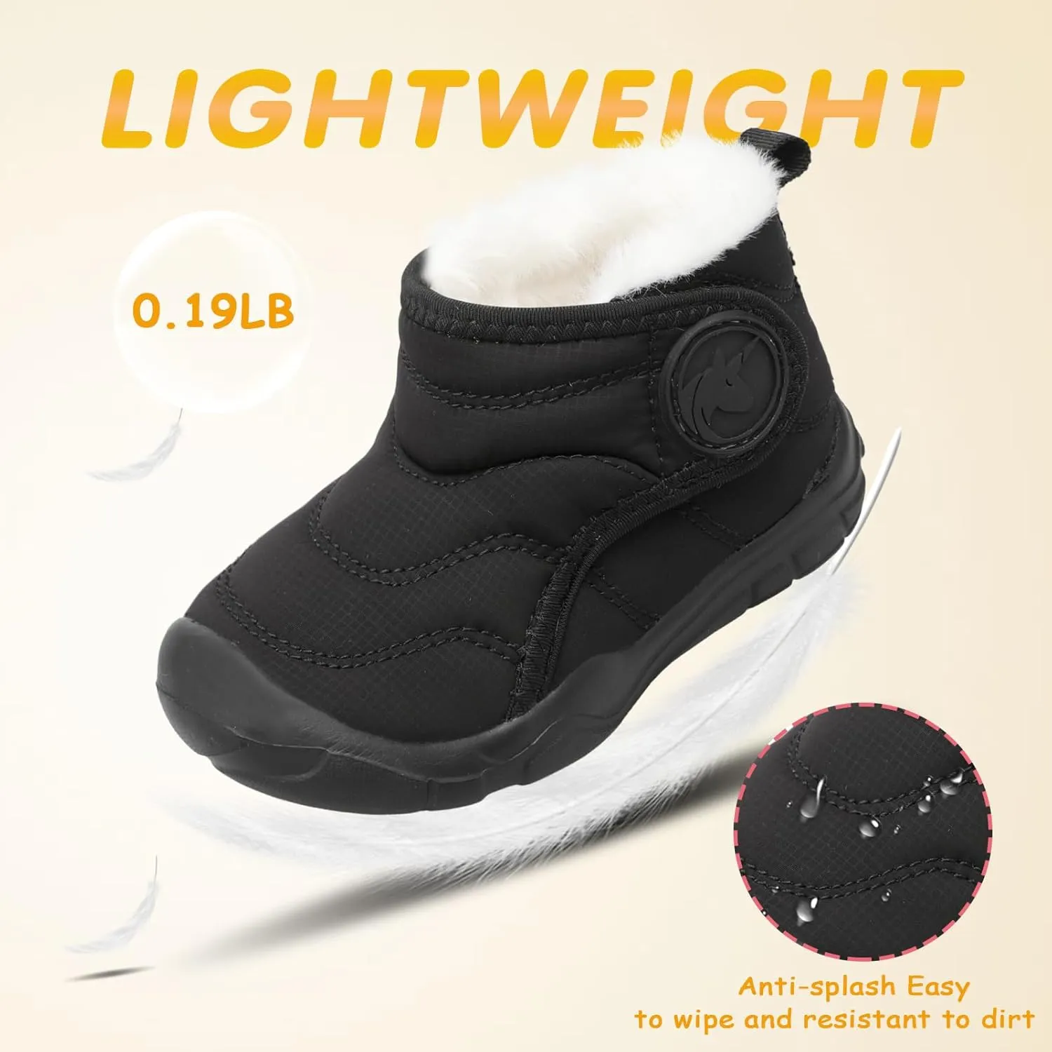 LeIsfIt Toddler Boots Girls Boys Winter Boots Cozy Fleece Snow Boots Indoor Outdoor Warm Shoes