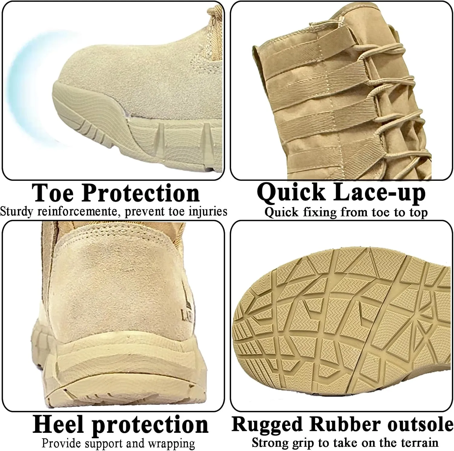 Lightweight Military Tactical Combat Boots Men Outdoor Hiking Desert Army Boots Breathable Male Jungle Shoes Man Side Zip