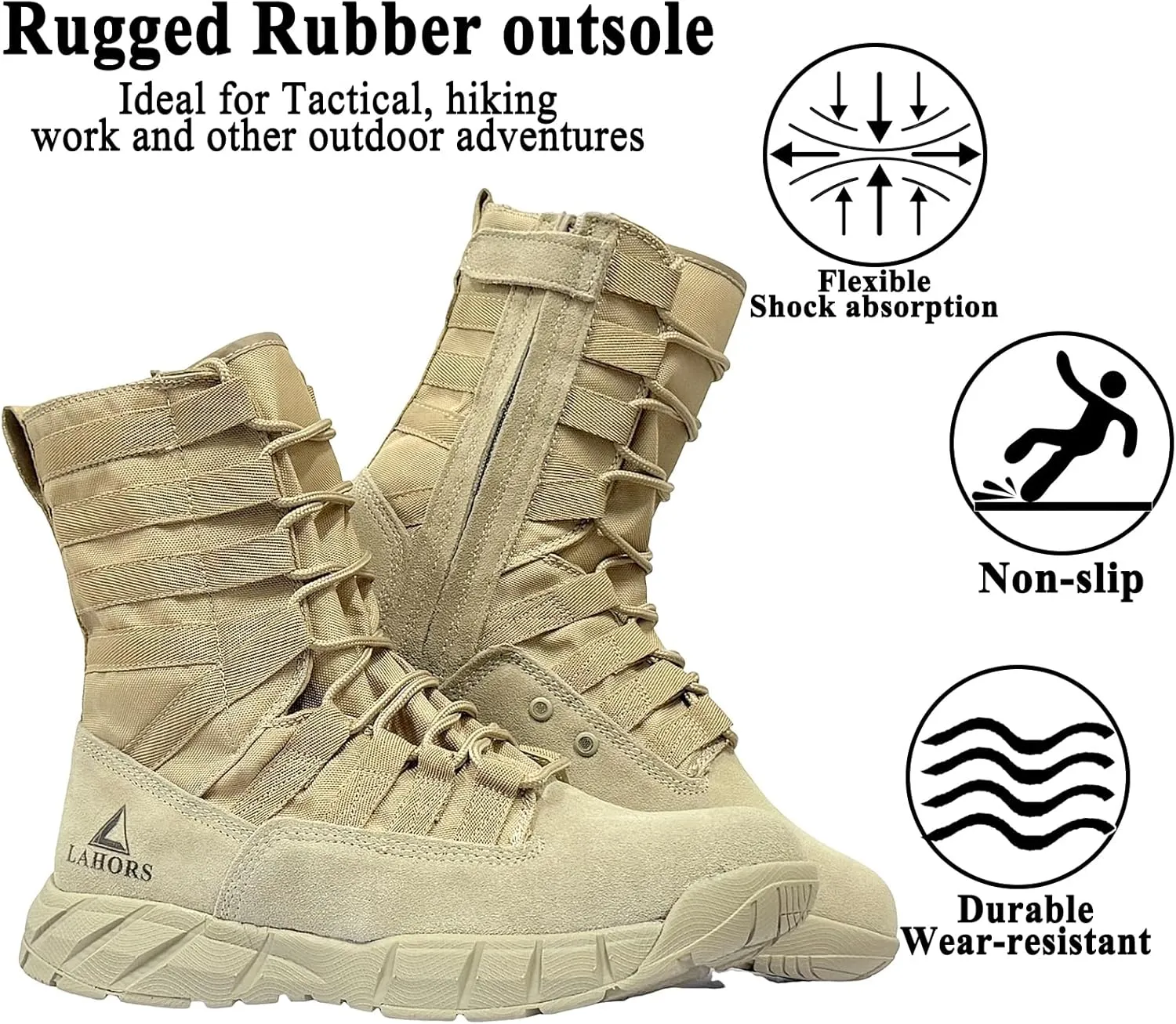 Lightweight Military Tactical Combat Boots Men Outdoor Hiking Desert Army Boots Breathable Male Jungle Shoes Man Side Zip