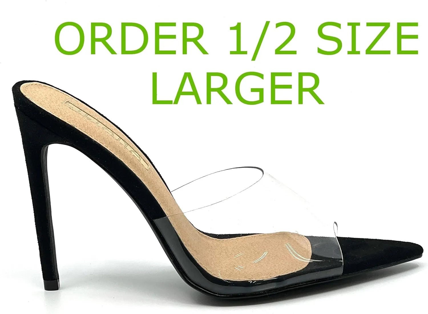 Liliana Women Clear Pointed Toe Sandals Stiletto Heels Slip on Mules Sandals