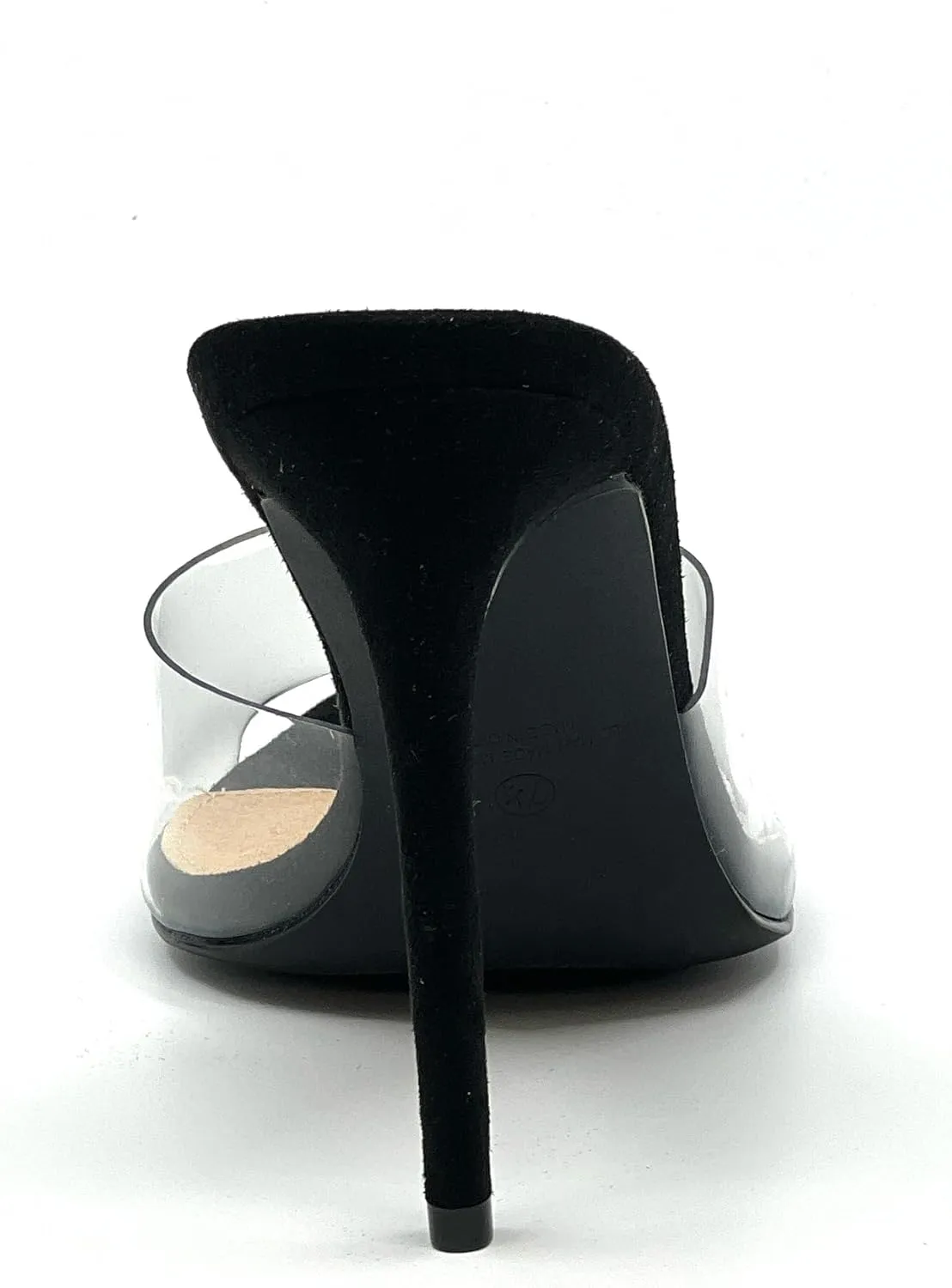 Liliana Women Clear Pointed Toe Sandals Stiletto Heels Slip on Mules Sandals