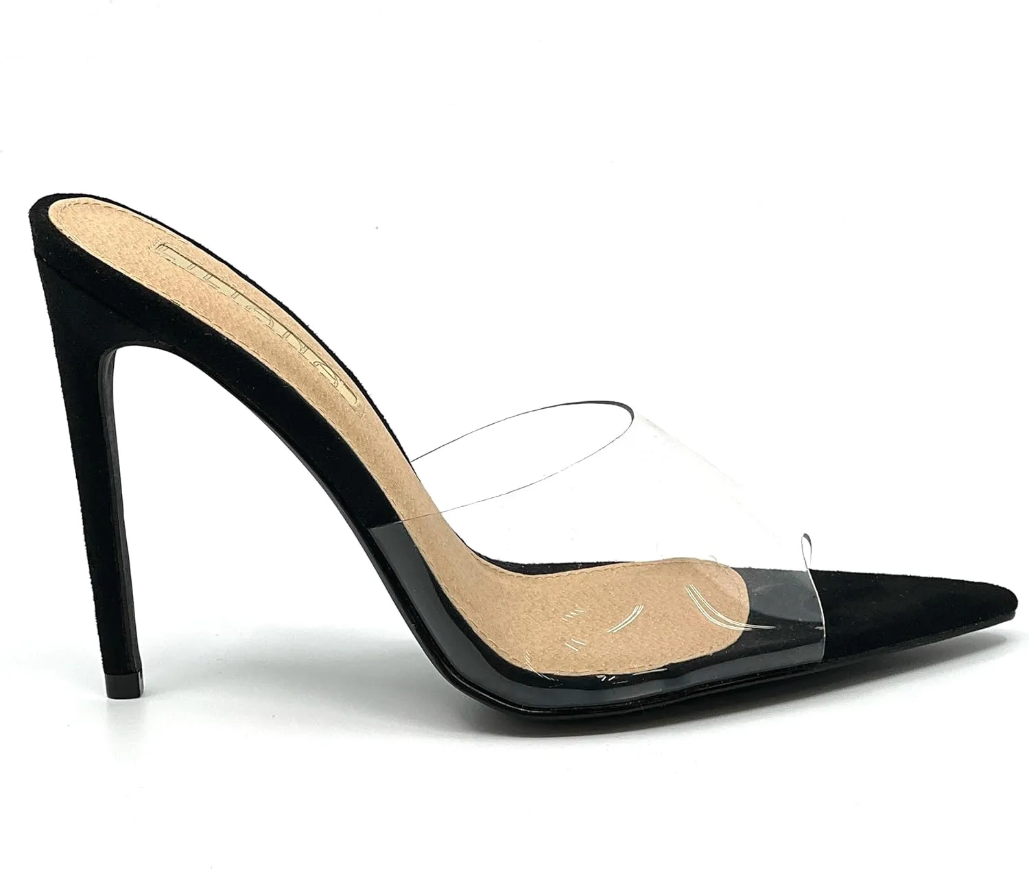 Liliana Women Clear Pointed Toe Sandals Stiletto Heels Slip on Mules Sandals