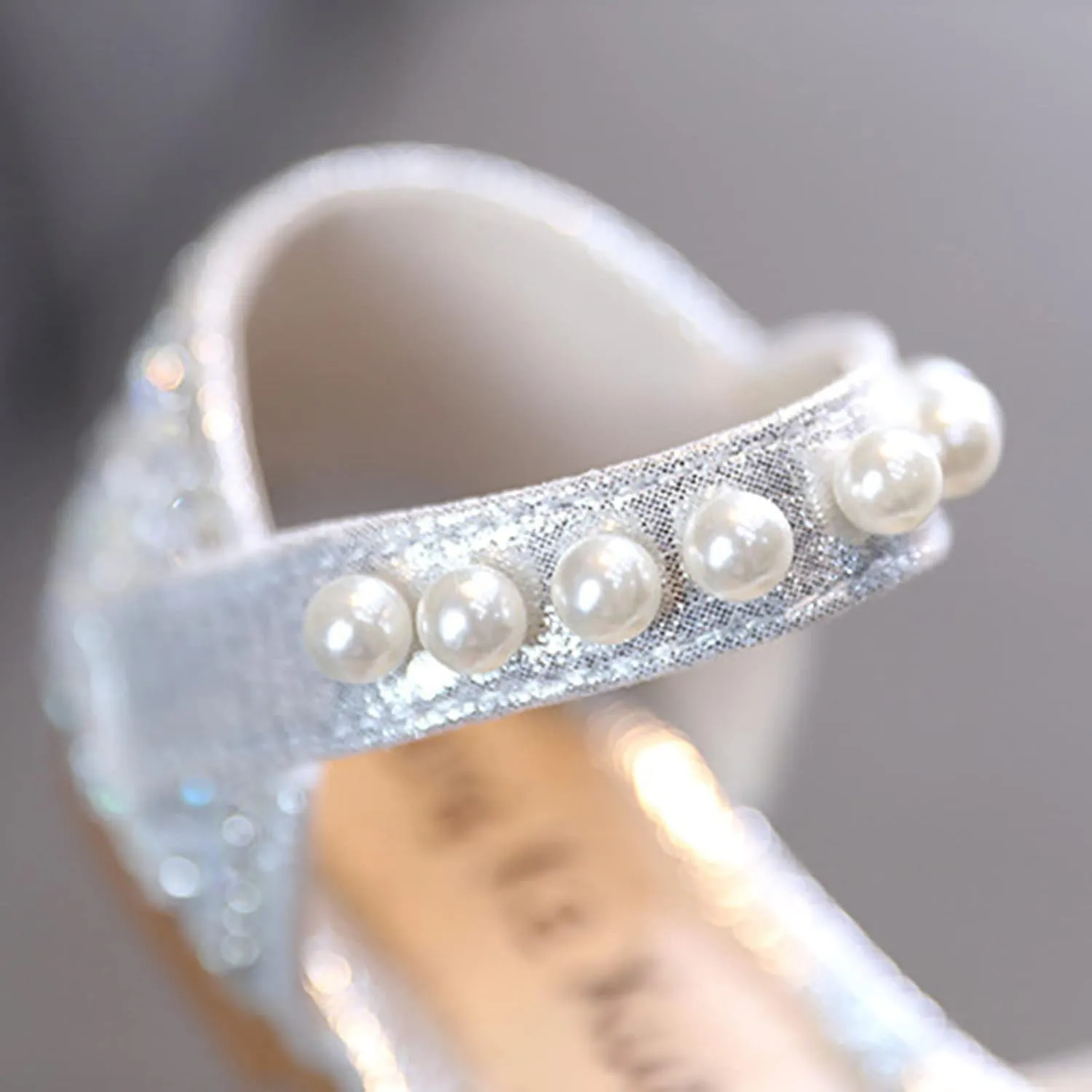 Little Toddler Girls Dress Shoes Sequin Rhinestone Non Slip Sandals Princess School Wedding Party (Silver, 9.5 Toddler)