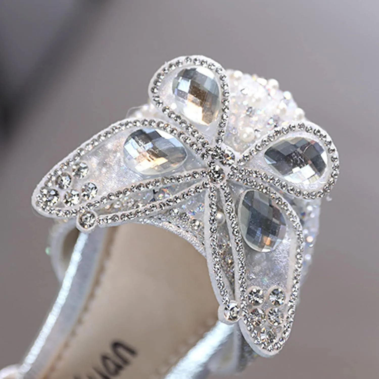 Little Toddler Girls Dress Shoes Sequin Rhinestone Non Slip Sandals Princess School Wedding Party (Silver, 9.5 Toddler)