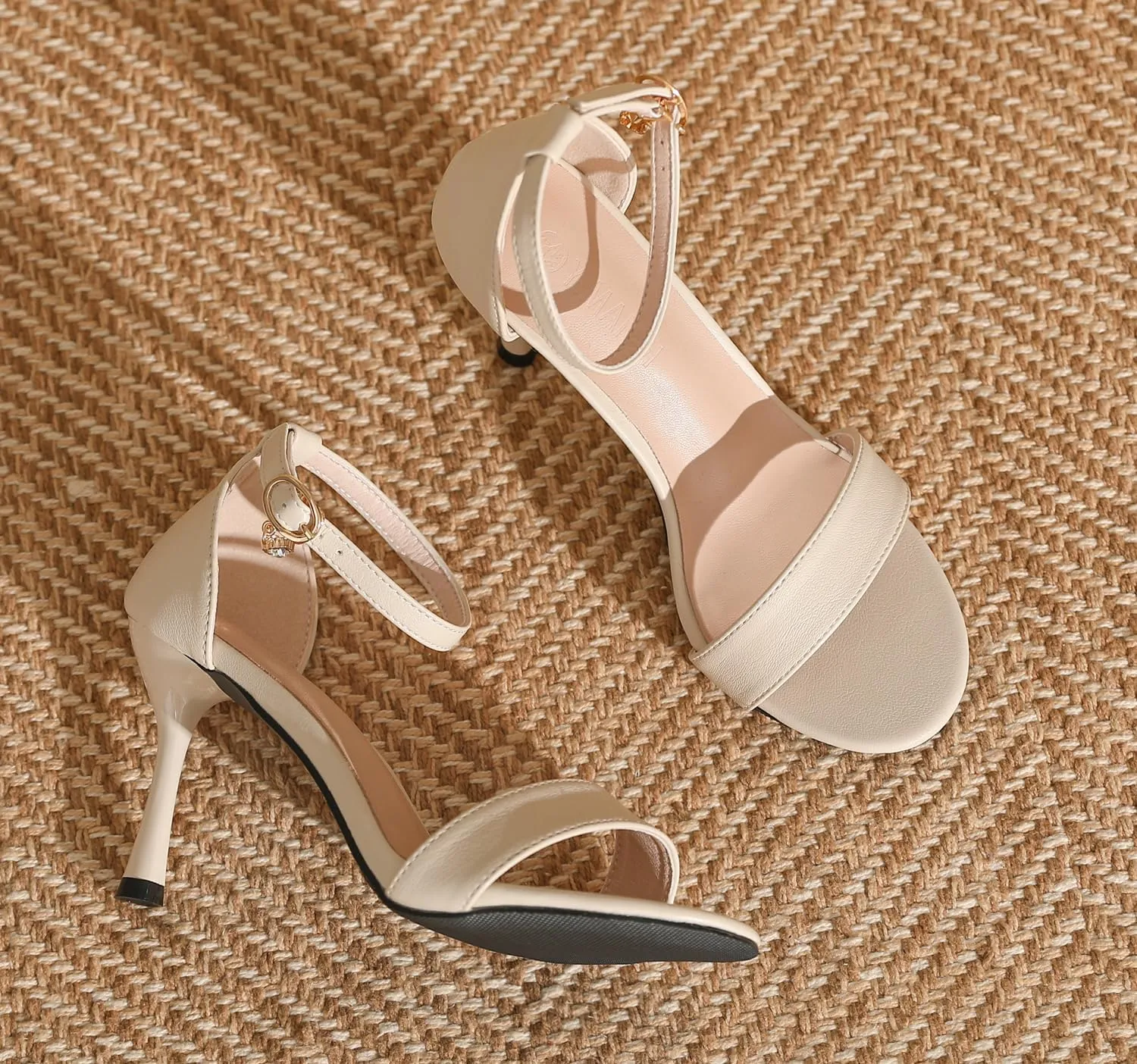 LizFoYa Heels for Women Open Toe Single Strap High Heel Sandals Party Strappy Buckle Dress Shoes