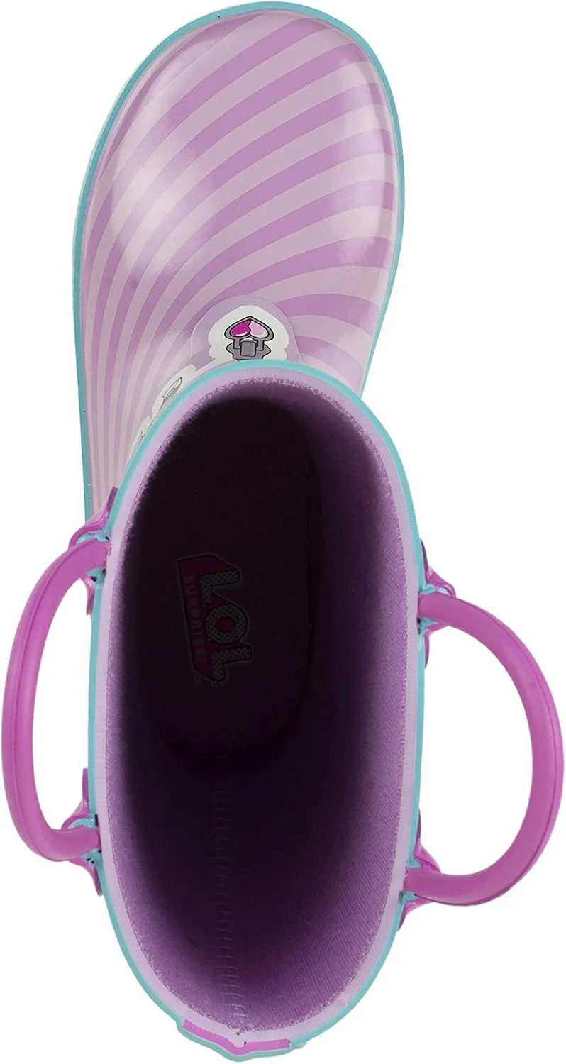 L.O.L Surprise! Girls Rainboots, Fancy and Fresh, 100% Rubber, Waterproof with Easy-on Handles, Ages 2 to 10