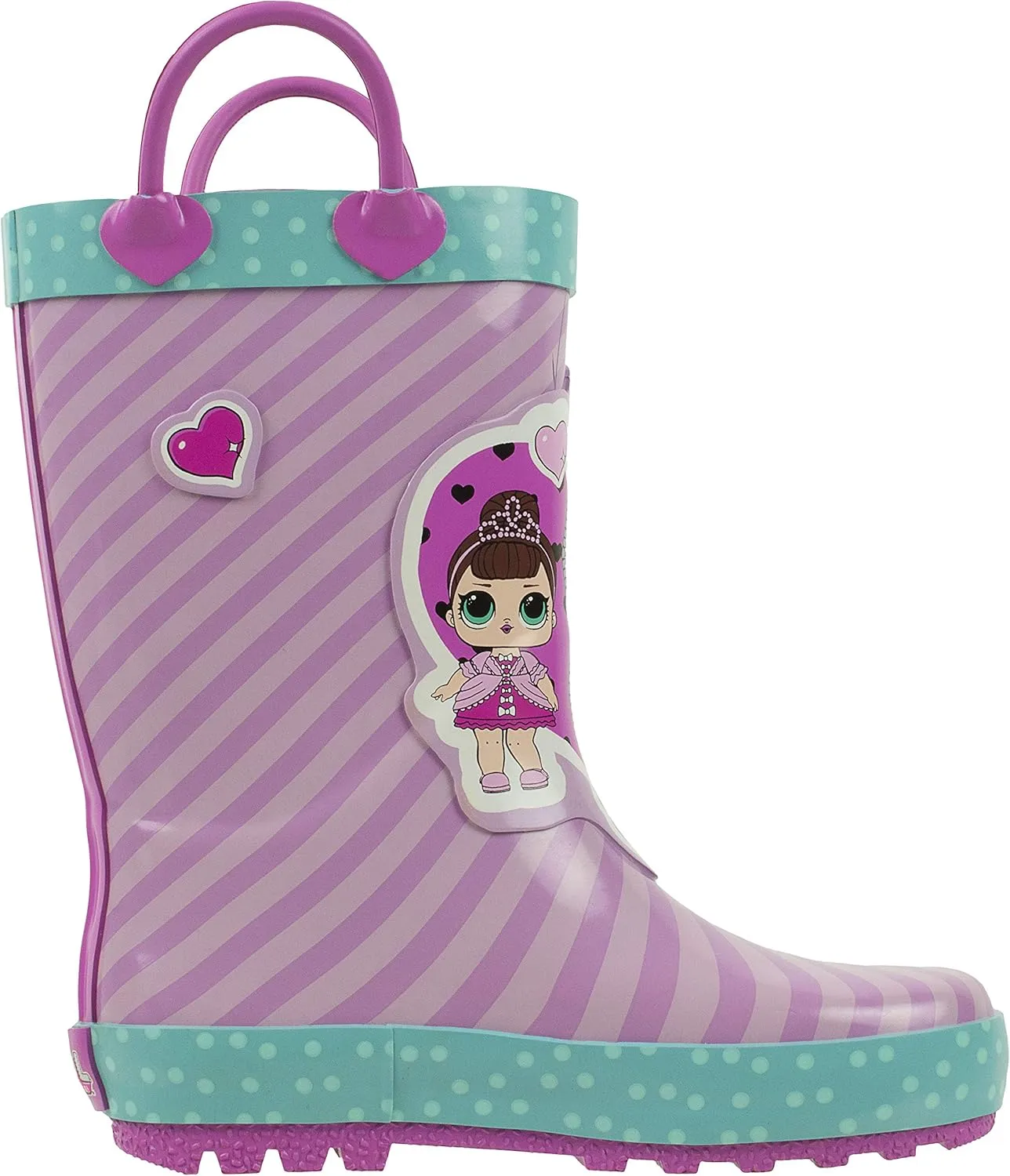 L.O.L Surprise! Girls Rainboots, Fancy and Fresh, 100% Rubber, Waterproof with Easy-on Handles, Ages 2 to 10