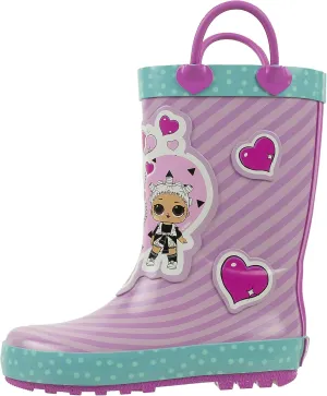 L.O.L Surprise! Girls Rainboots, Fancy and Fresh, 100% Rubber, Waterproof with Easy-on Handles, Ages 2 to 10