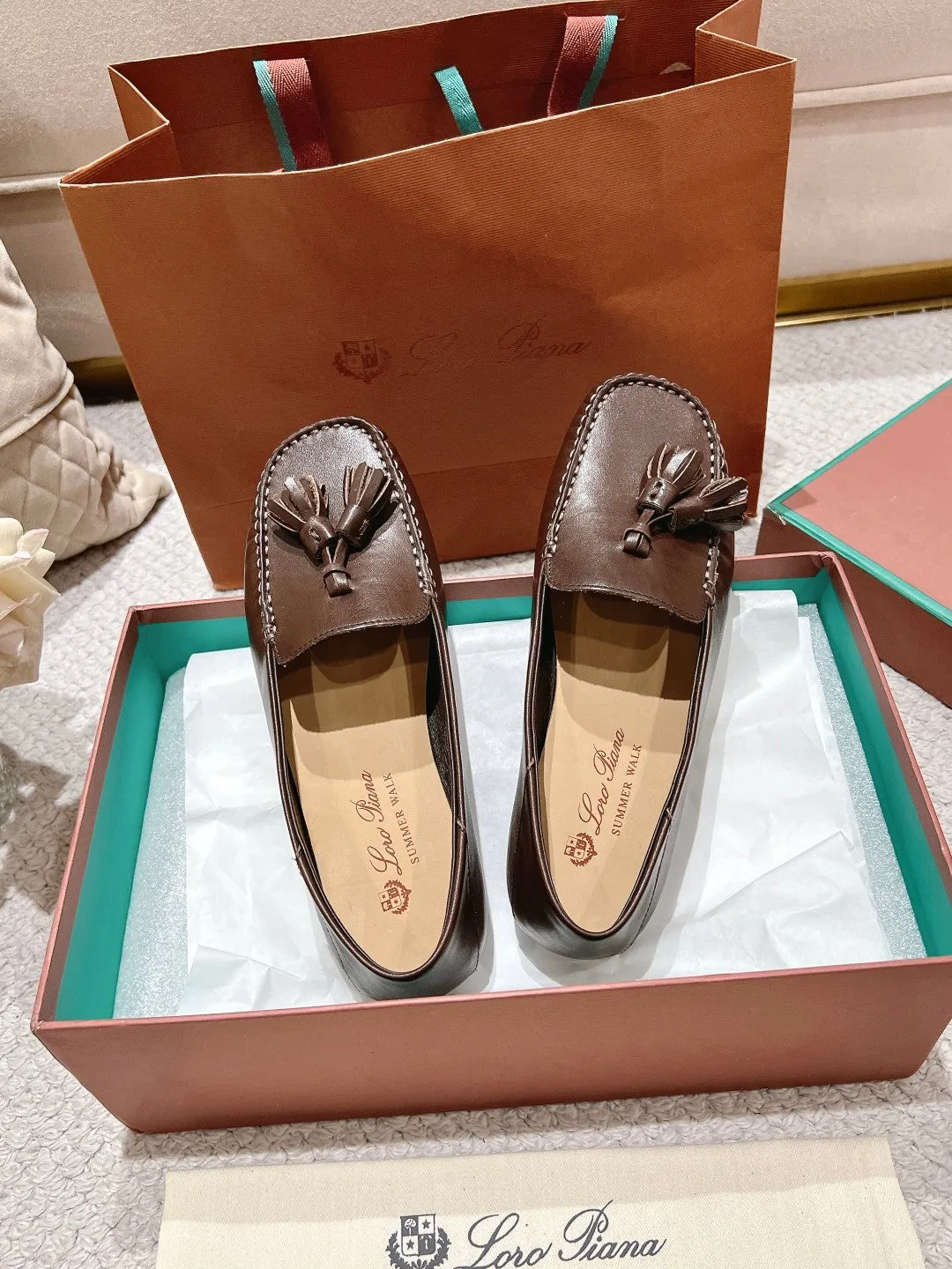 LP Dot sole walk mocassinown Syrup Brown Leather 215009