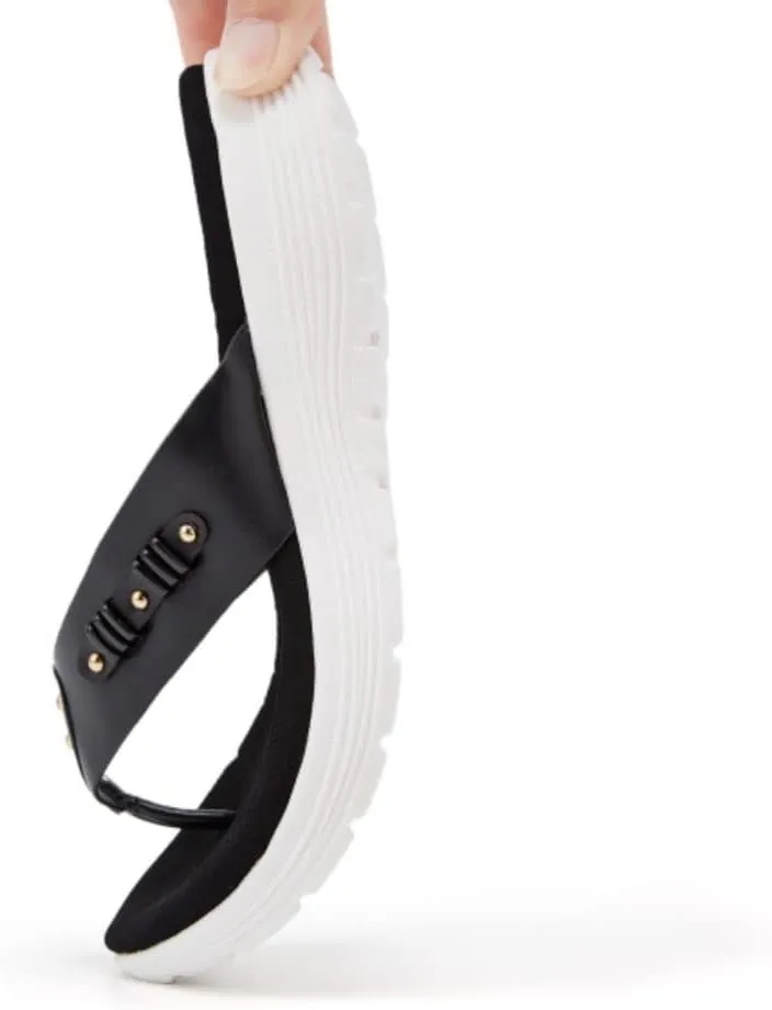 LRECHEU Wedge Flip Flops Sandals for Women, Lightweight Casual Thong Sandals Like Walking On Clouds